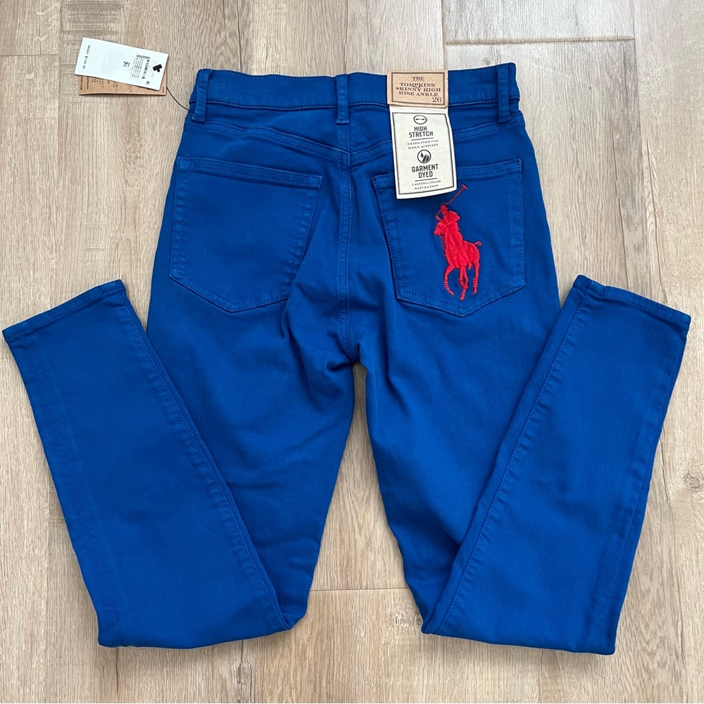 Polo Ralph Lauren Jeans‎ Tompkins Skinny High Rise Ankle Blue size 26 NWT